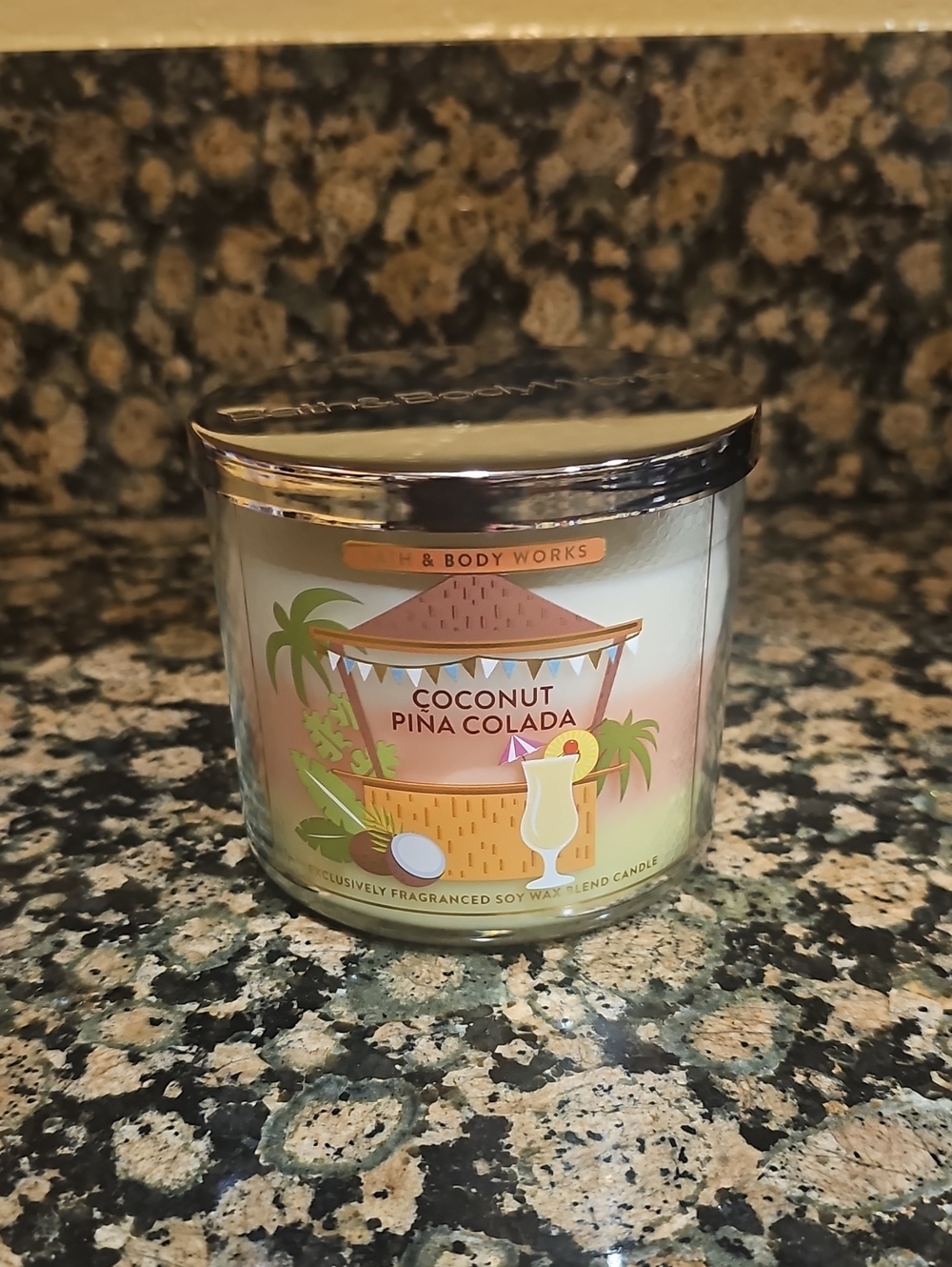 Bath & Body Works Coconut Piña Colada Soy Blend  Scented 3 Wick Candle